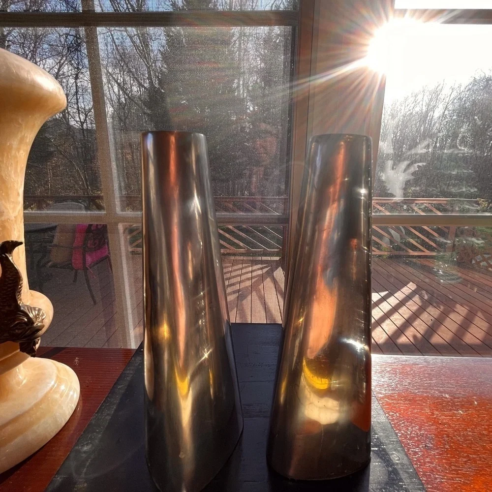 Vintage modern minimalist aluminum candle holders